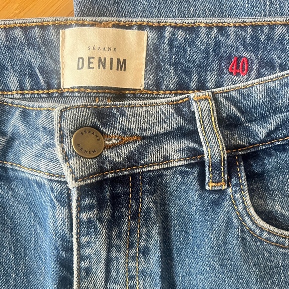 Sezane L'iconique Droit Trousers Denim - Size 8 - Picture 6 of 9